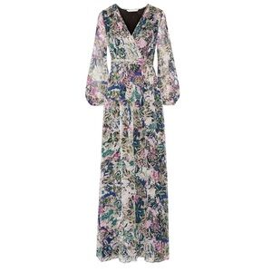 Diane Von Furstenberg Celia 100% Silk Maxi Dress